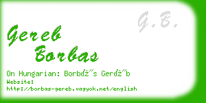 gereb borbas business card